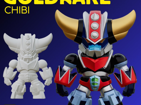 STL File Goldrake Chibi Style FanArt 3D Printable Model Modèles 3D en vedette