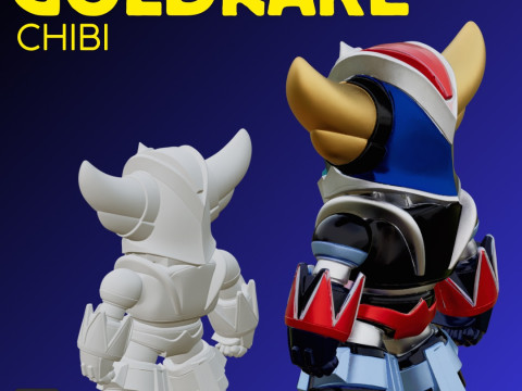 STL File Goldrake Chibi Style FanArt 3D Printable Model Modèles 3D en vedette