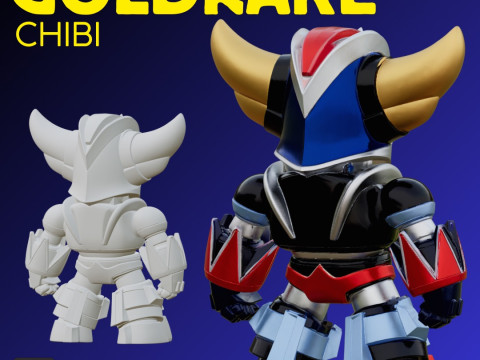 STL File Goldrake Chibi Style FanArt 3D Printable Model Modèles 3D en vedette