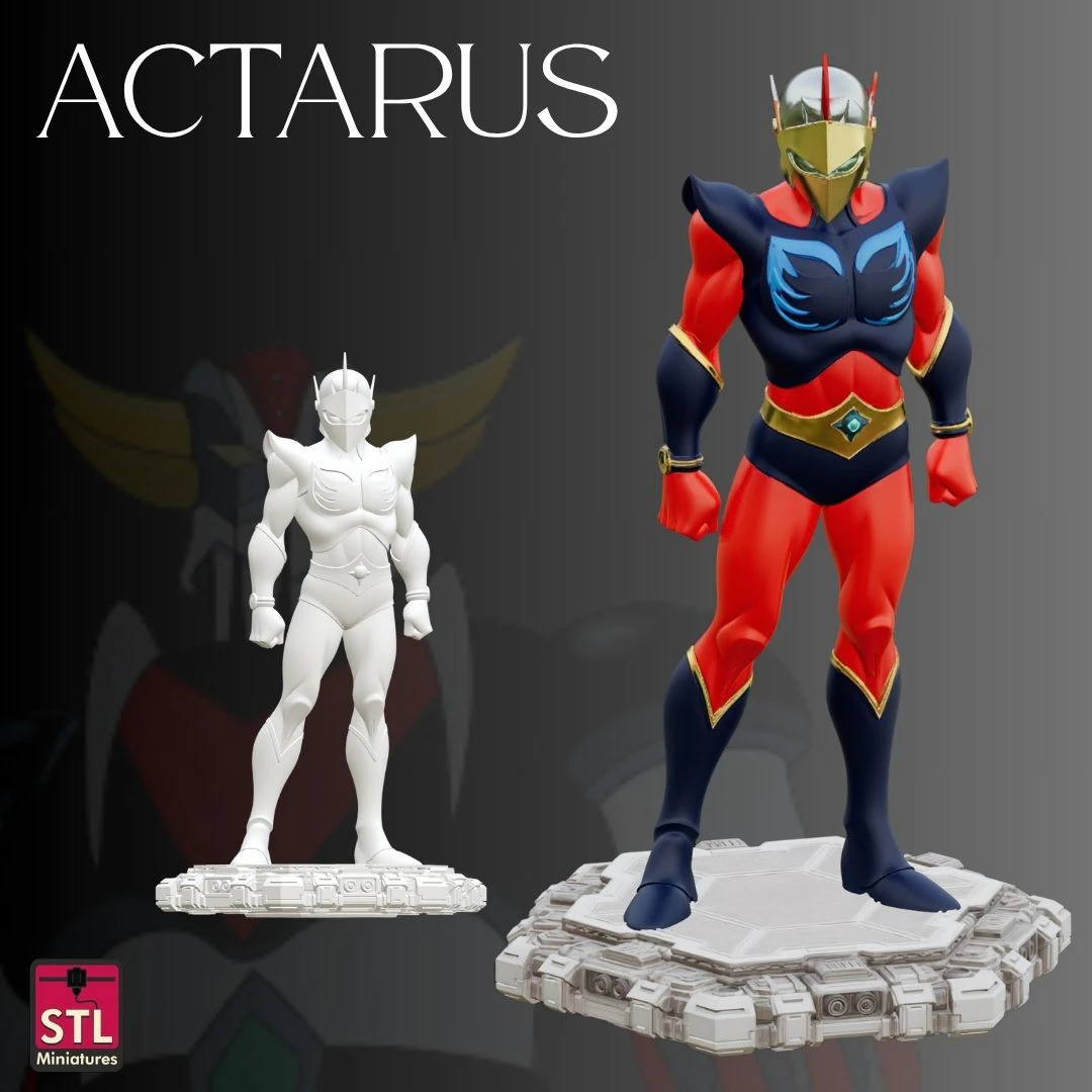 STL File Actarus Goldrake Pilot Chibi Style FanArt 3D Printable Model 3D Print Model .c4d .max .obj .3ds .fbx .stl .blend 