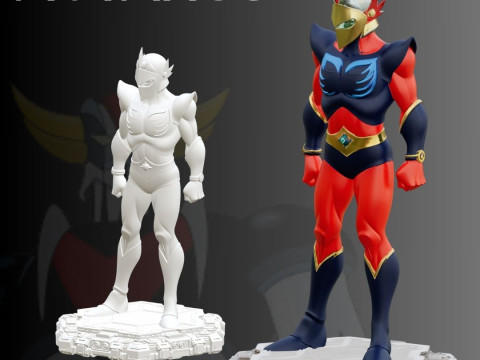 STL File Actarus Goldrake Pilot Chibi Style FanArt 3D Printable Model 3D 打印模型