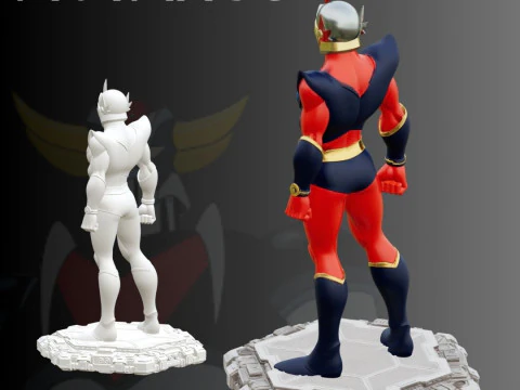 STL File Actarus Goldrake Pilot Chibi Style FanArt 3D Printable Model 3D Print Model