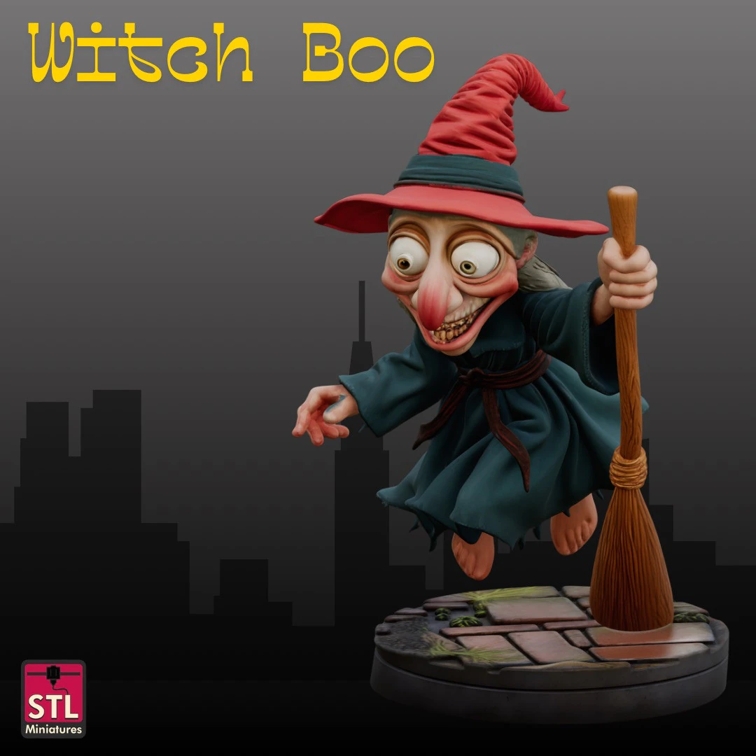 STL File Cute Flying Witch Chibi Style FanArt 3D Printable Model 3D Print Model .c4d .max .obj .3ds .fbx .stl .blend 