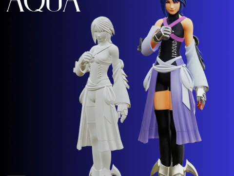 Arquivo STL Aqua Kingdom Hearts inspirado no estilo Chibi Heroine modelo 3D para impress&atilde;o Modelo de Impressão 3D
