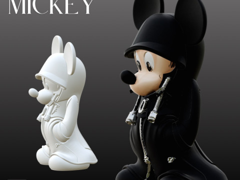 STL File Dark Mickey Kingdom Hearts Inspired Hooded Chibi FanArt 3D Printable Model Modelo de Impressão 3D