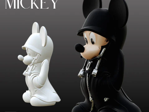 STL File Dark Mickey Kingdom Hearts Inspired Hooded Chibi FanArt 3D Printable Model 3D Print Model