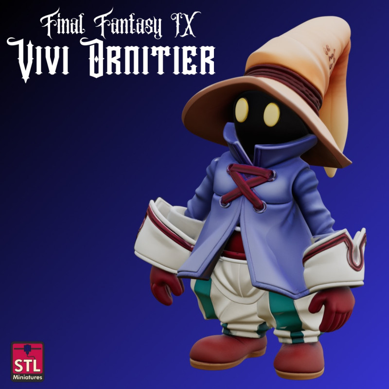 STL File Vivi Ornitier Inspired Chibi Figure Final Fantasy IX 3D Printable Collectible Modelo de Impressão 3D .c4d .max .obj .3ds .fbx .stl .blend 