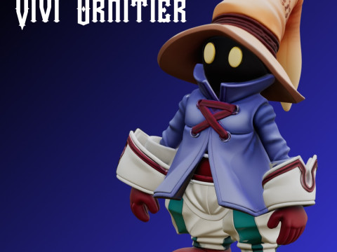 STL File Vivi Ornitier Inspired Chibi Figure Final Fantasy IX 3D Printable Collectible Model Cetak 3D