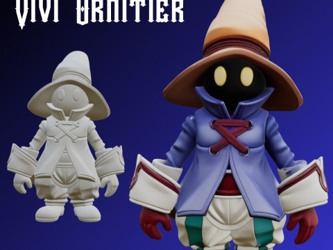STL File Vivi Ornitier Inspired Chibi Figure Final Fantasy IX 3D Printable Collectible Modelo de Impressão 3D