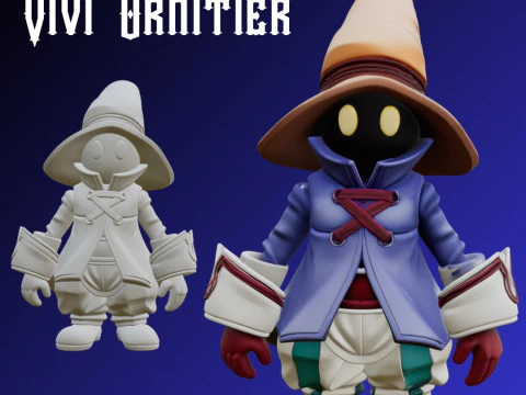 STL File Vivi Ornitier Inspired Chibi Figure Final Fantasy IX 3D Printable Collectible 3D Print Model