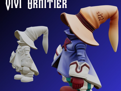STL File Vivi Ornitier Inspired Chibi Figure Final Fantasy IX 3D Printable Collectible Modelo de Impressão 3D