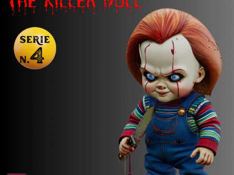 STL File Chucky Chibi Style Killer Doll Horror Icon 3D Printable Miniature 3D 프린트 모델