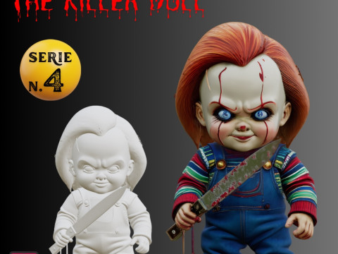 STL File Chucky Chibi Style Killer Doll Horror Icon 3D Printable Miniature 3D Принт Модель