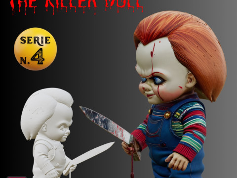 STL File Chucky Chibi Style Killer Doll Horror Icon 3D Printable Miniature 3D Принт Модель
