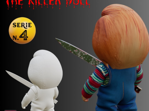 STL File Chucky Chibi Style Killer Doll Horror Icon 3D Printable Miniature 3D Принт Модель
