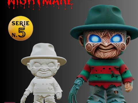 STL File Freddy Krueger Chibi Style Nightmare Horror Icon 3D Printable Miniature 3D Print Model