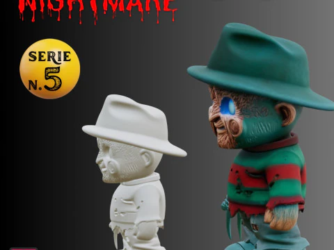 STL File Freddy Krueger Chibi Style Nightmare Horror Icon 3D Printable Miniature 3D Print Model