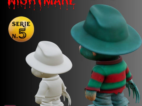 STL File Freddy Krueger Chibi Style Nightmare Horror Icon 3D Printable Miniature 3D Print Model