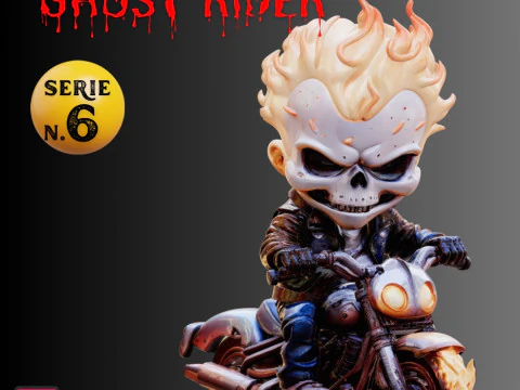 Arquivo STL Ghost Rider Chibi Style Spirit of Vengeance 3D em miniatura para impressão Modelo de Impressão 3D