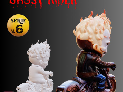 STL File Ghost Rider Chibi Style Spirit of Vengeance 3D Printable Miniature Model Cetak 3D