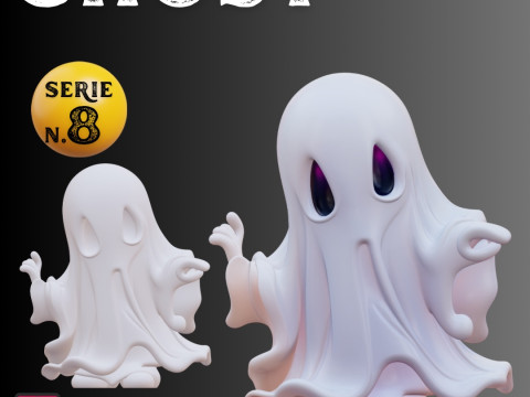 STL File Classic Ghost in Chibi Style Cute and Spooky 3D Printable Miniature 3D Druckmodell