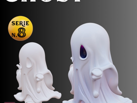 STL File Classic Ghost in Chibi Style Cute and Spooky 3D Printable Miniature 3D Druckmodell