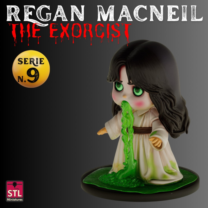 STL File Regan MacNeil The Exorcist Chibi Style Horror 3D Printable Miniature 3D 프린트 모델 .c4d .max .obj .3ds .fbx .stl .blend