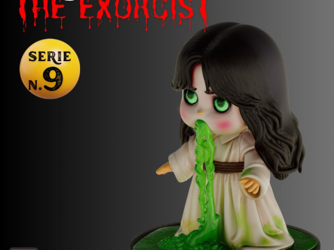 STL File Regan MacNeil The Exorcist Chibi Style Horror 3D Printable Miniature Modèles 3D en vedette