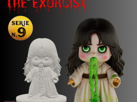 STL File Regan MacNeil The Exorcist Chibi Style Horror 3D Printable Miniature 3D 프린트 모델