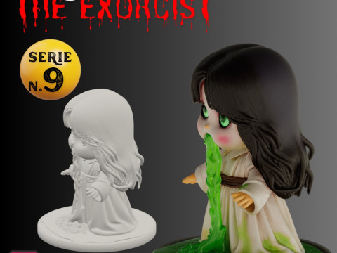 STL File Regan MacNeil The Exorcist Chibi Style Horror 3D Printable Miniature 3D 프린트 모델