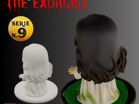 STL File Regan MacNeil The Exorcist Chibi Style Horror 3D Printable Miniature 3D 프린트 모델