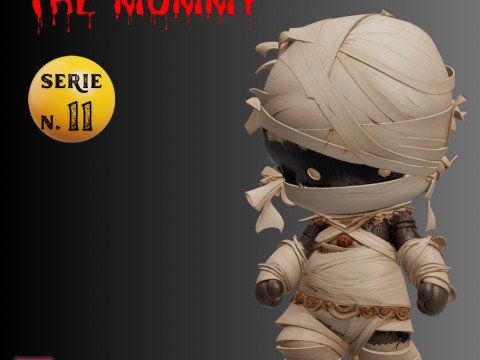 STL File Classic Mummy Chibi Imhotep Inspired Horror Miniature 3D Printable Model 3D Print Model