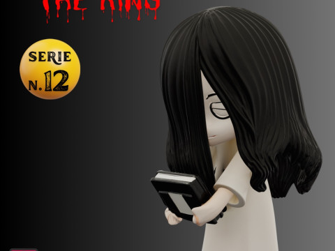 STL File Samara The Ring Chibi Style 3D Printable Horror Miniature 3D Print Model