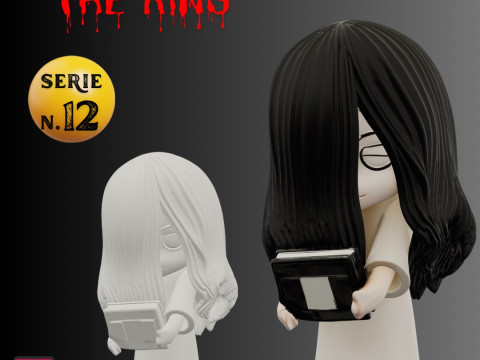 STL File Samara The Ring Chibi Style 3D Printable Horror Miniature 3D 打印模型