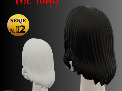 STL File Samara The Ring Chibi Style 3D Printable Horror Miniature 3D 打印模型