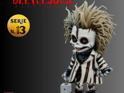 STL File Beetlejuice Beetlejuice 1988 Movie Chibi Style Horror Miniature 3D Printable Model 3D Print Model