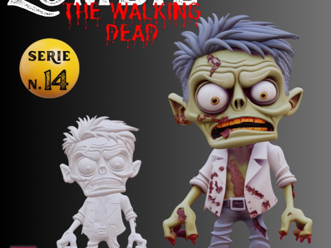 STL File Chibi Zombie Inspired by The Walking Dead Detailed Horror Miniature No Base Needed Modèles 3D en vedette