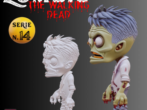STL File Chibi Zombie Inspired by The Walking Dead Detailed Horror Miniature No Base Needed Modèles 3D en vedette