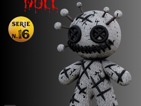 STL File Chibi Voodoo Doll Cute but Creepy Horror 3D Printable Miniature Modèles 3D en vedette