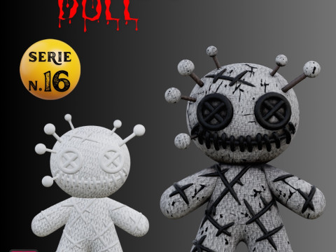 STL File Chibi Voodoo Doll Cute but Creepy Horror 3D Printable Miniature 3Dプリントモデル