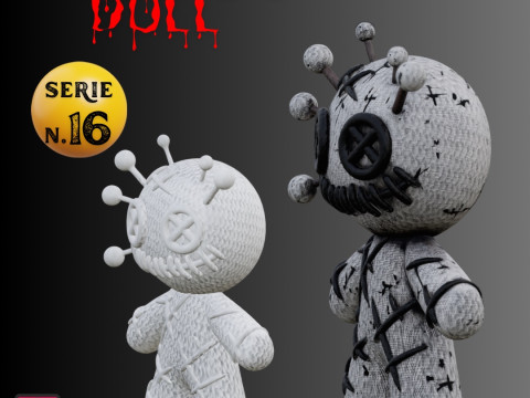STL File Chibi Voodoo Doll Cute but Creepy Horror 3D Printable Miniature 3Dプリントモデル