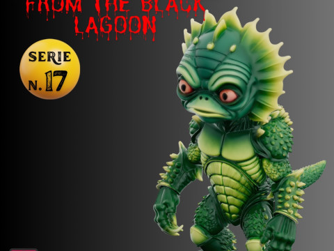 STL File Creature from the Black Lagoon Chibi Horror Miniature 3D Printable Collectible 3D प्रिंट मॉडल