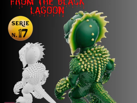 STL File Creature from the Black Lagoon Chibi Horror Miniature 3D Printable Collectible 3D Print Model