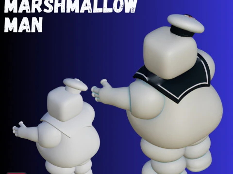 STL File Chibi Stay Puft Marshmallow Man 3D Printable Sweet Spooky Icon 3D Print Model