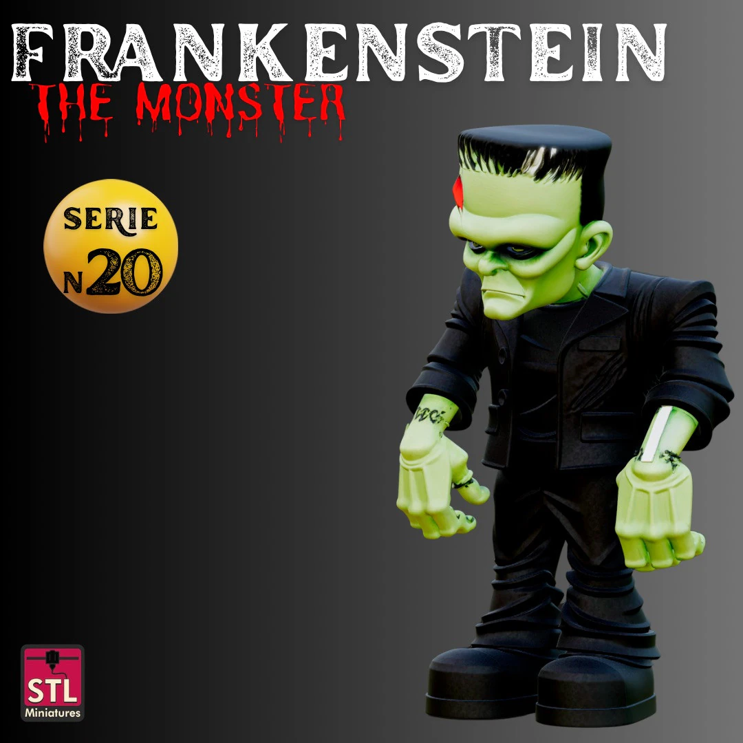 STL File Chibi Frankenstein Horror Miniature for Your Collection 3D Print Model .c4d .max .obj .3ds .fbx .stl .blend