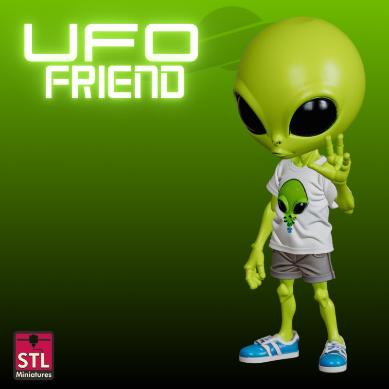 STL File Chibi Alien in Human Clothes 3D Printable Friendly Visitor 3D Принт Модель .c4d .max .obj .3ds .fbx .stl .blend 