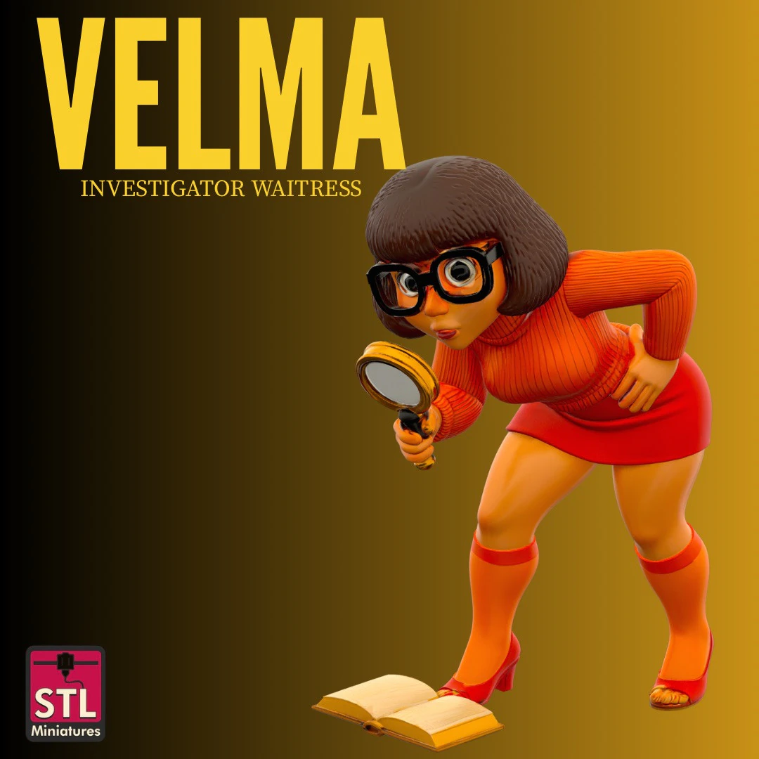 STL File Chibi Velma 3D Printable Monster Investigator Miniature 3D Print Model .c4d .max .obj .3ds .fbx .stl .blend 