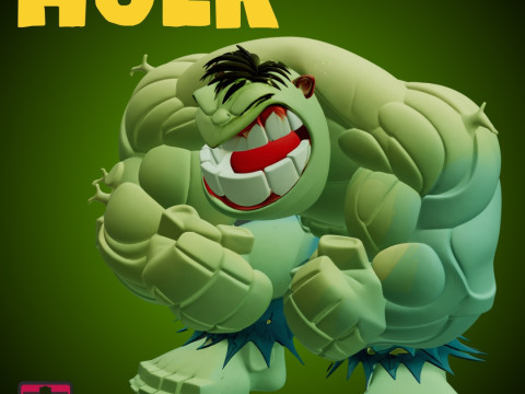 Hulk Smash STL File Cartoon Comic Hulk Superhero Miniature Modelo de Impressão 3D