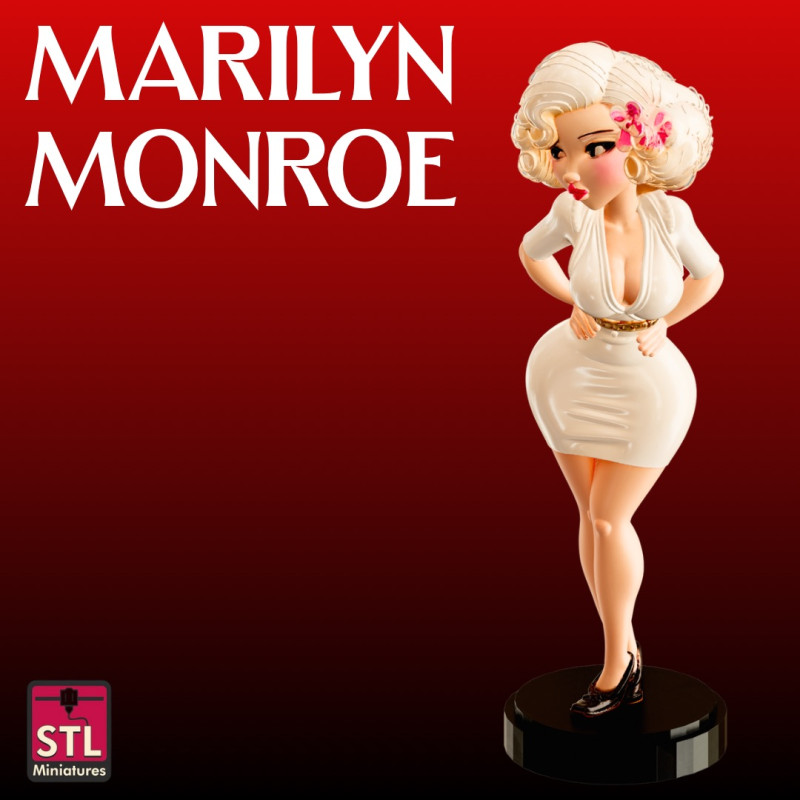 Retro Walk STL File Marilyn Monroe Classic Starlet Miniature 3D printmodel .c4d .max .obj .3ds .fbx .stl .blend 