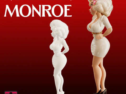 File STL Retro Walk Miniatur Bintang Muda Klasik Marilyn Monroe Model Cetak 3D